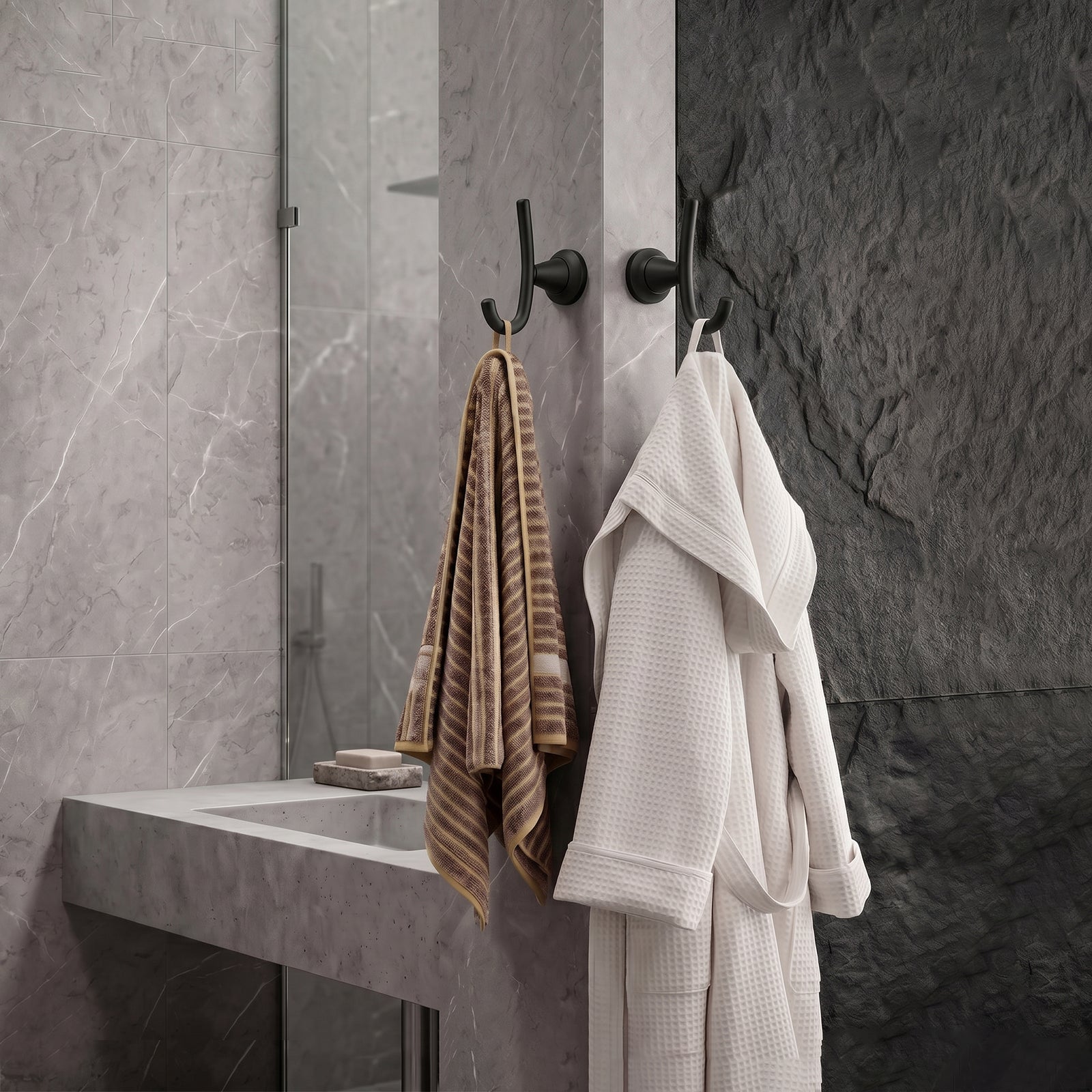 Wall Mounted Coat Hook, Bathroom Robe Hook for Towels and Clothing, Metal Utility Hook for Closet, Bedroom, Entryway