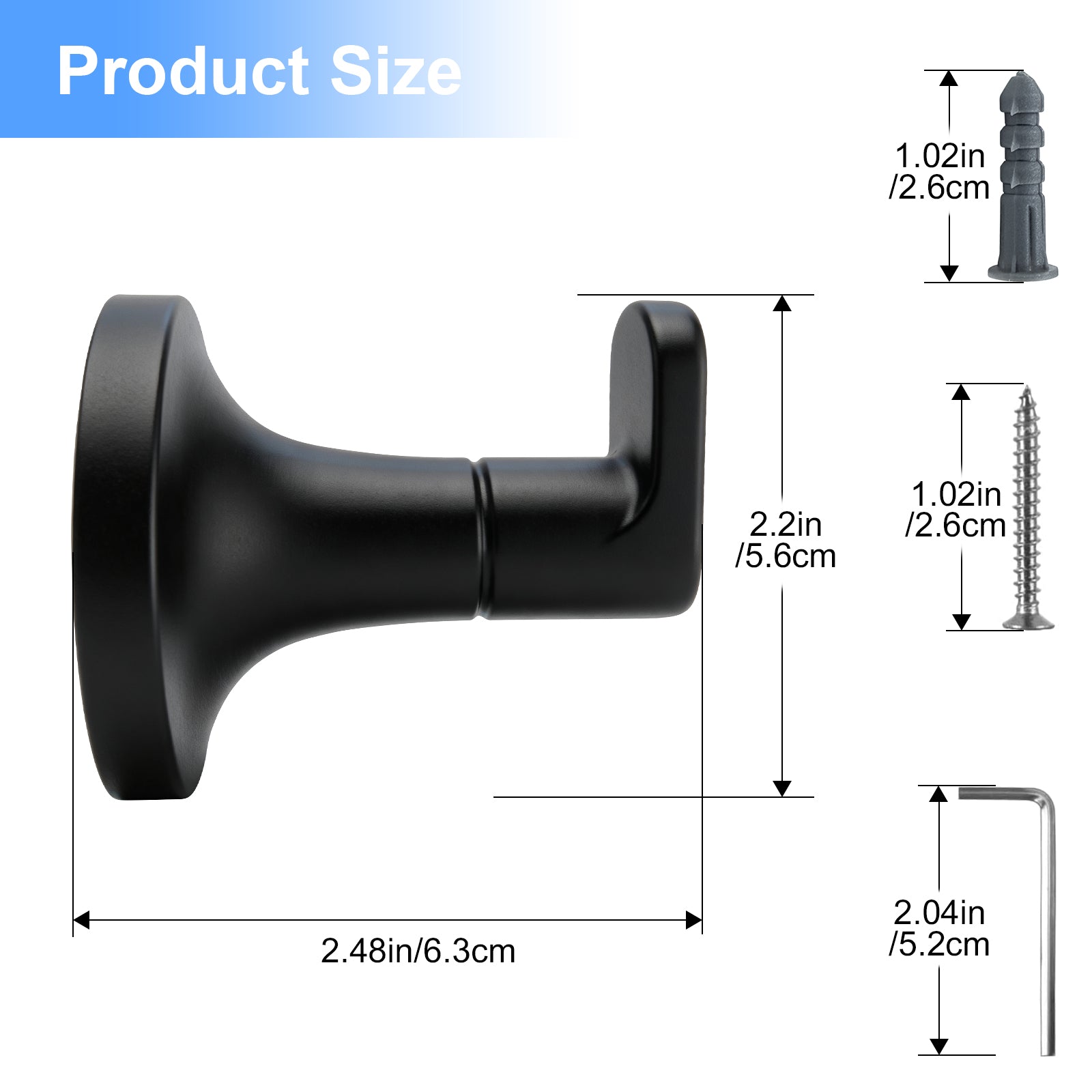 Minimalist Bathroom Towel Hook, Wall Mounted Robe Hook for Towels and Bathrobes,