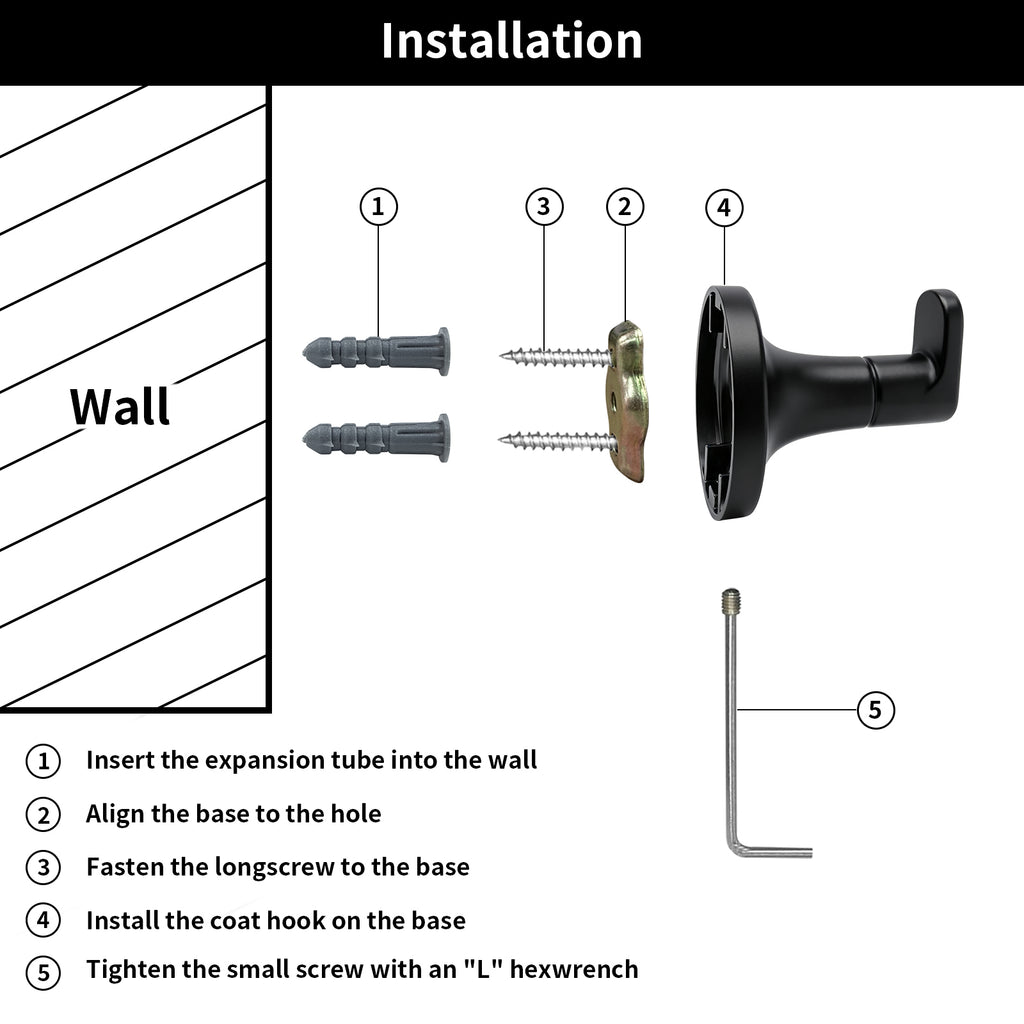 Minimalist Bathroom Towel Hook, Wall Mounted Robe Hook for Towels and Bathrobes,