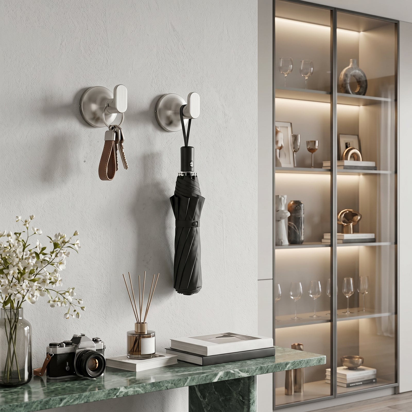 Minimalist Bathroom Towel Hook, Wall Mounted Robe Hook for Towels and Bathrobes,