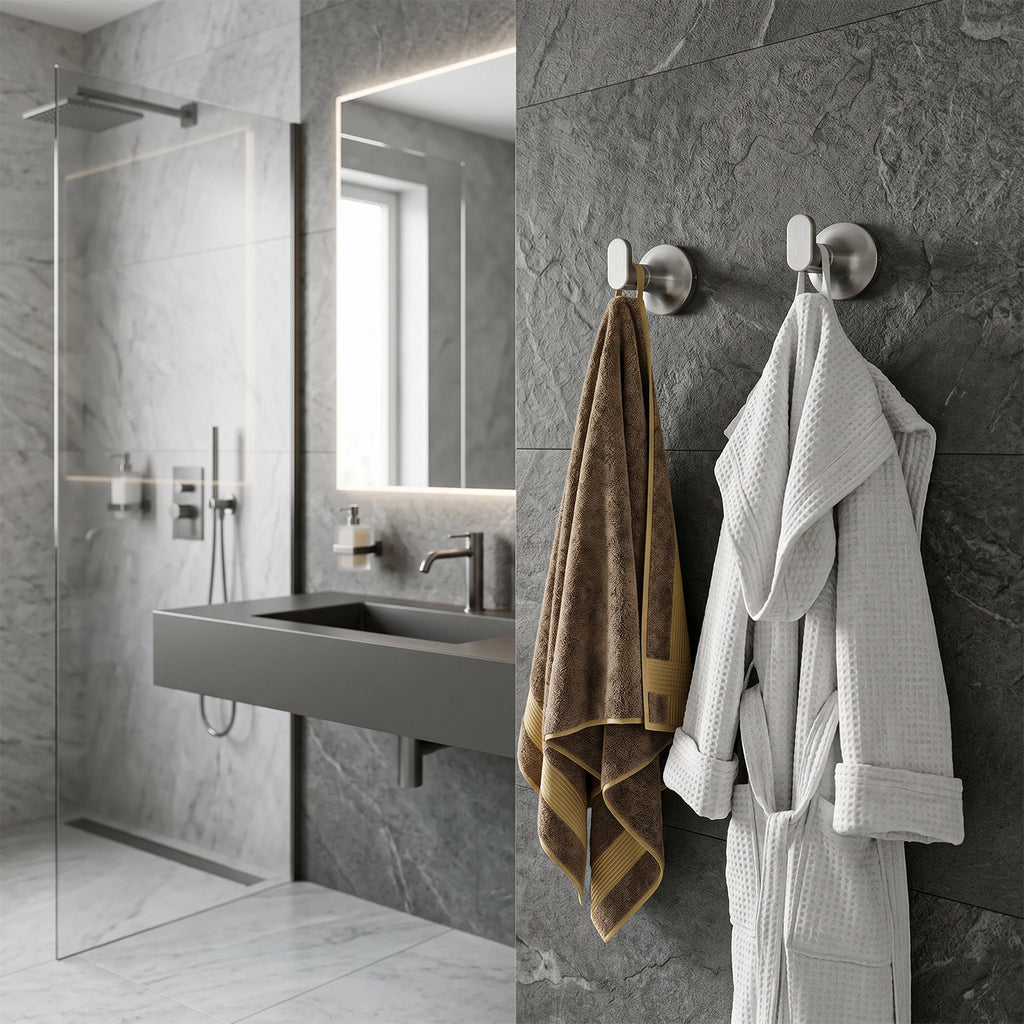 Minimalist Bathroom Towel Hook, Wall Mounted Robe Hook for Towels and Bathrobes,
