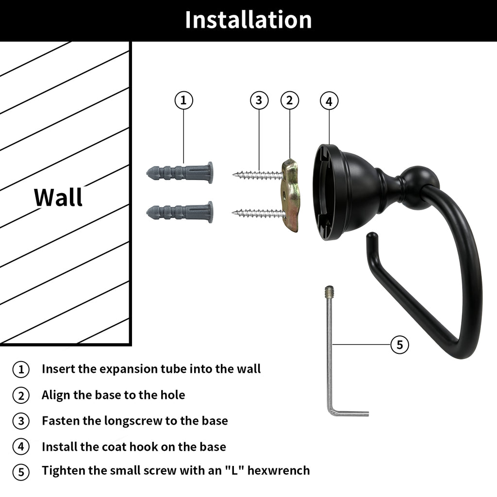 Wall Mounted Toilet Paper Holder, Modern Bathroom Tissue Roll Holder with Open End Design
