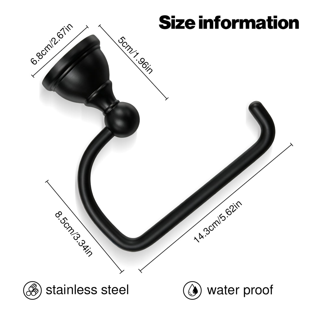 Wall Mounted Toilet Paper Holder, Modern Bathroom Tissue Roll Holder with Open End Design