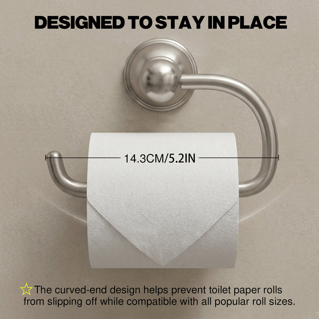 Wall Mounted Toilet Paper Holder, Modern Bathroom Tissue Roll Holder with Open End Design