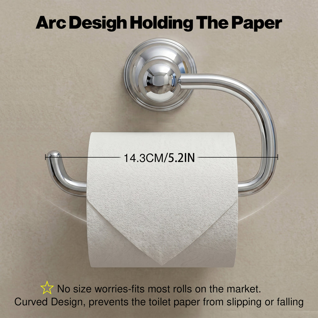 Wall Mounted Toilet Paper Holder, Modern Bathroom Tissue Roll Holder with Open End Design