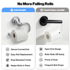 Wall Mounted Toilet Paper Holder, Modern Bathroom Tissue Roll Holder with Open End Design