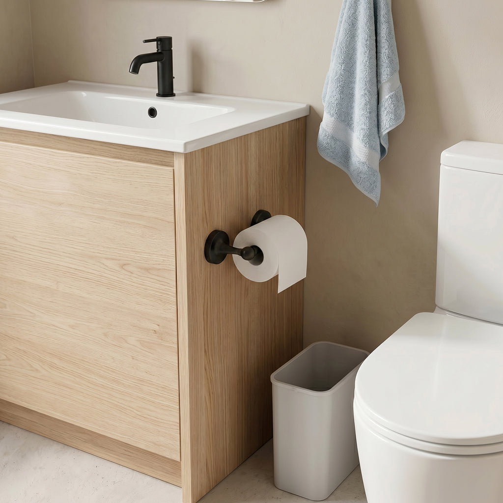 Wall Mounted Toilet Paper Holder, Bathroom Tissue Roll Holder with Double Post Design