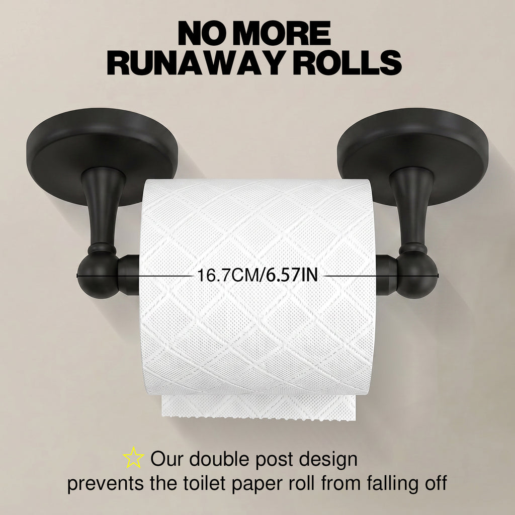 Wall Mounted Toilet Paper Holder, Bathroom Tissue Roll Holder with Double Post Design