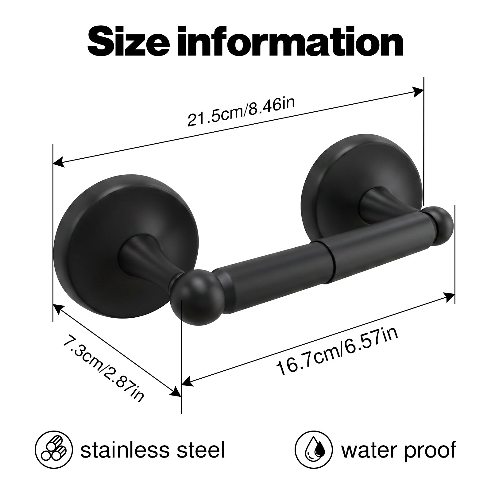 Wall Mounted Toilet Paper Holder, Bathroom Tissue Roll Holder with Double Post Design
