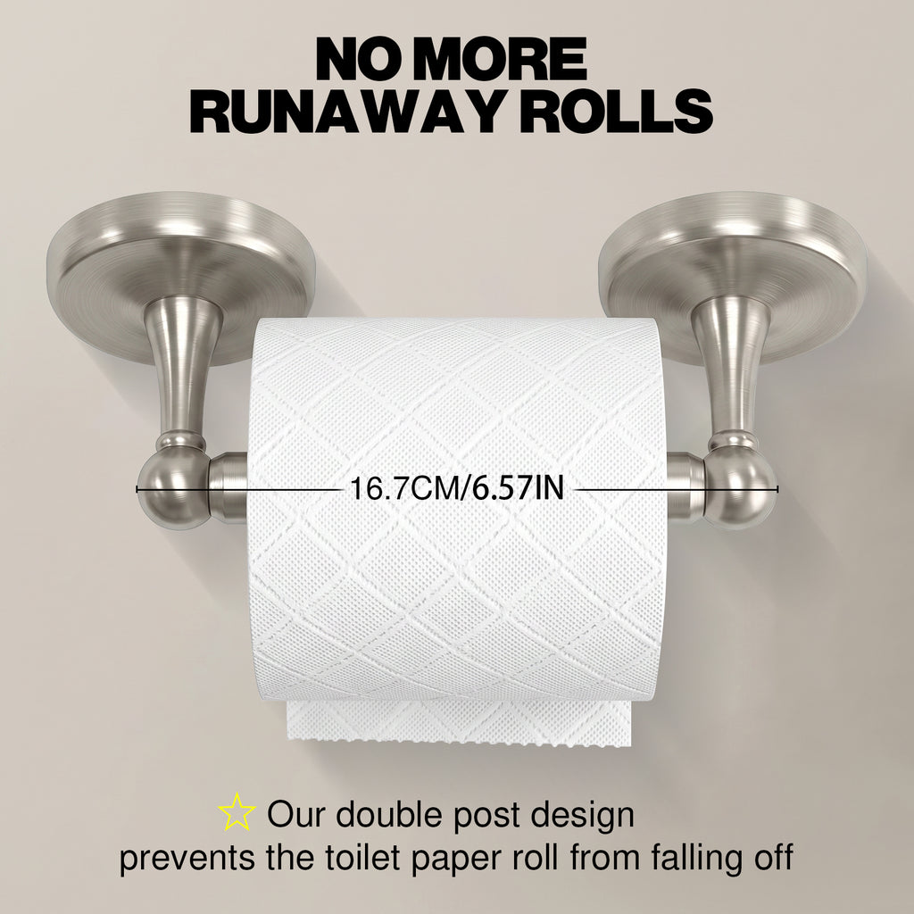 Wall Mounted Toilet Paper Holder, Bathroom Tissue Roll Holder with Double Post Design