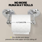 Wall Mounted Toilet Paper Holder, Bathroom Tissue Roll Holder with Double Post Design
