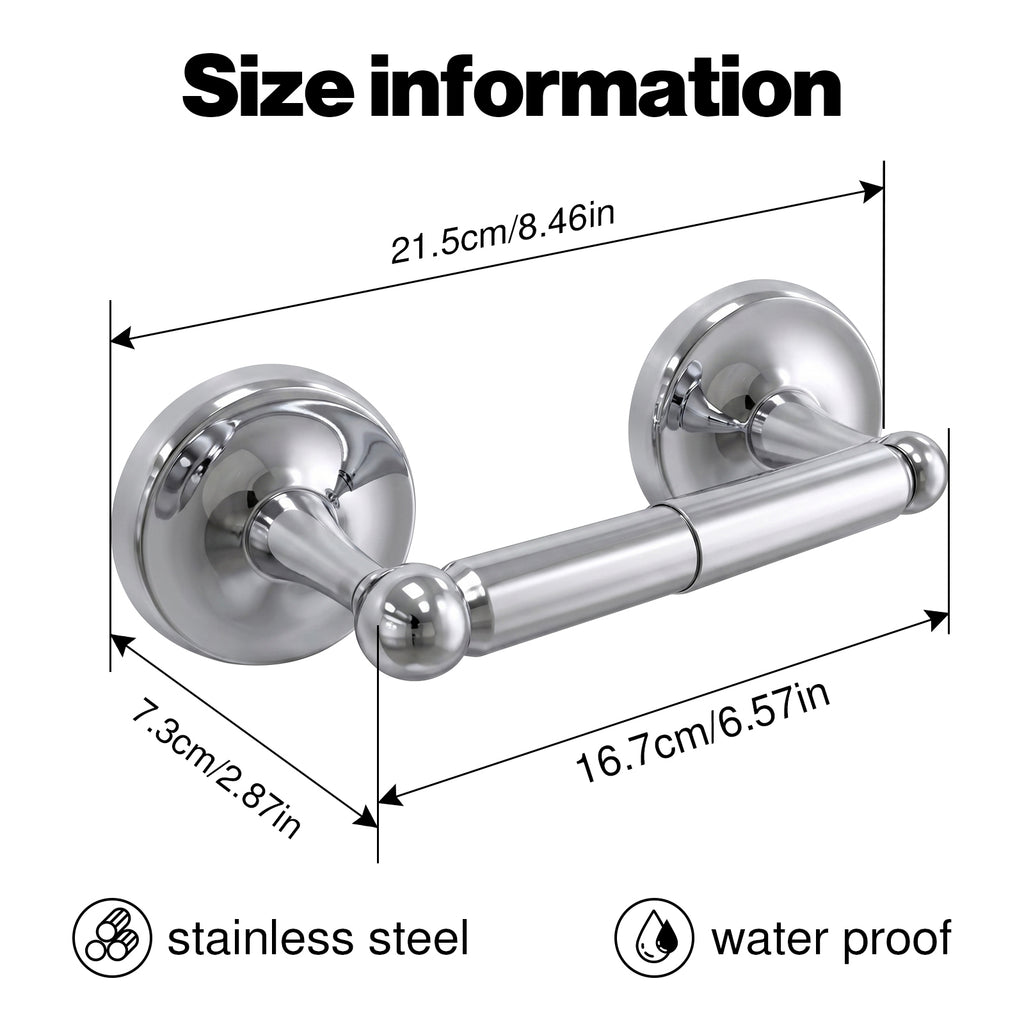 Wall Mounted Toilet Paper Holder, Bathroom Tissue Roll Holder with Double Post Design