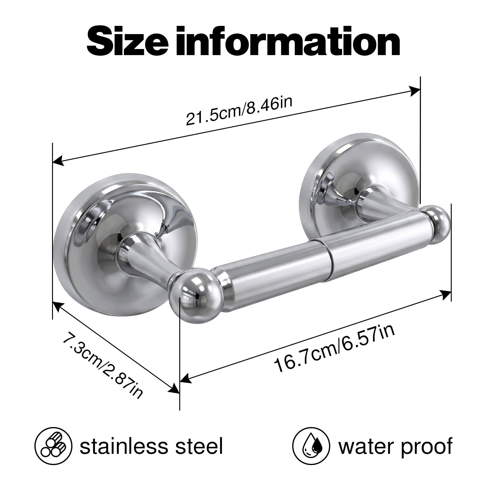 Wall Mounted Toilet Paper Holder, Bathroom Tissue Roll Holder with Double Post Design