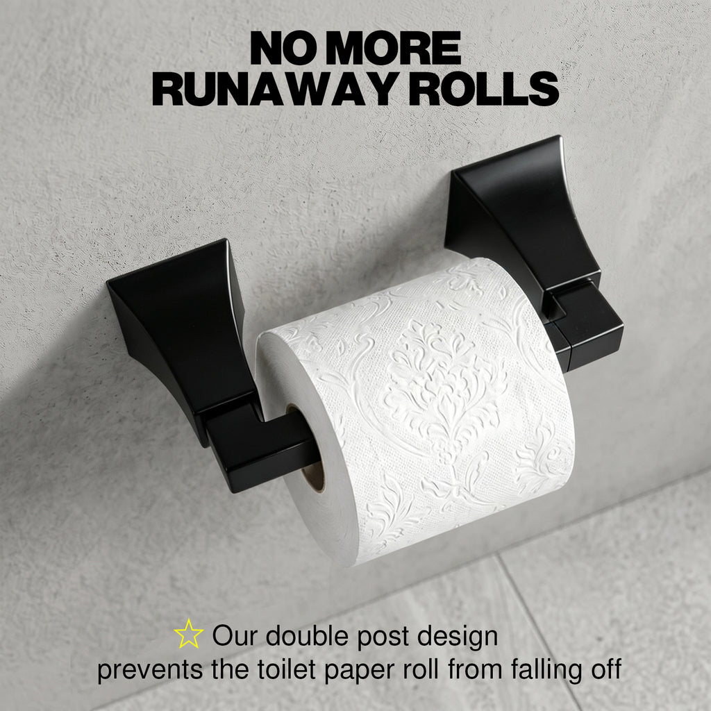 Wall Mounted Toilet Paper Holder, Modern Bathroom Tissue Roll Holder with Open End Design