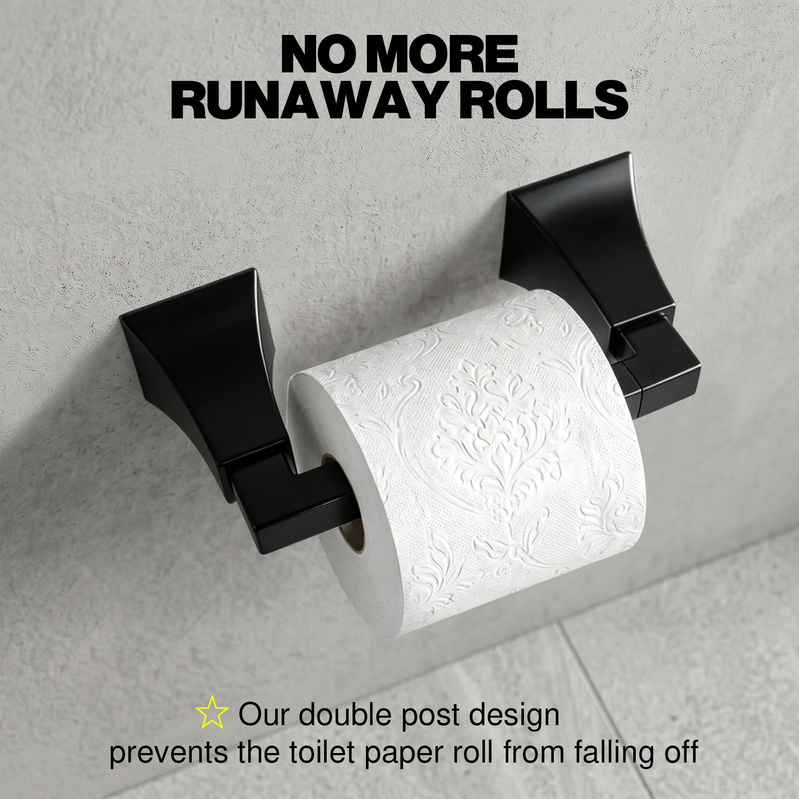 Wall Mounted Toilet Paper Holder, Modern Bathroom Tissue Roll Holder with Open End Design
