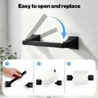 Wall Mounted Toilet Paper Holder, Modern Bathroom Tissue Roll Holder with Open End Design