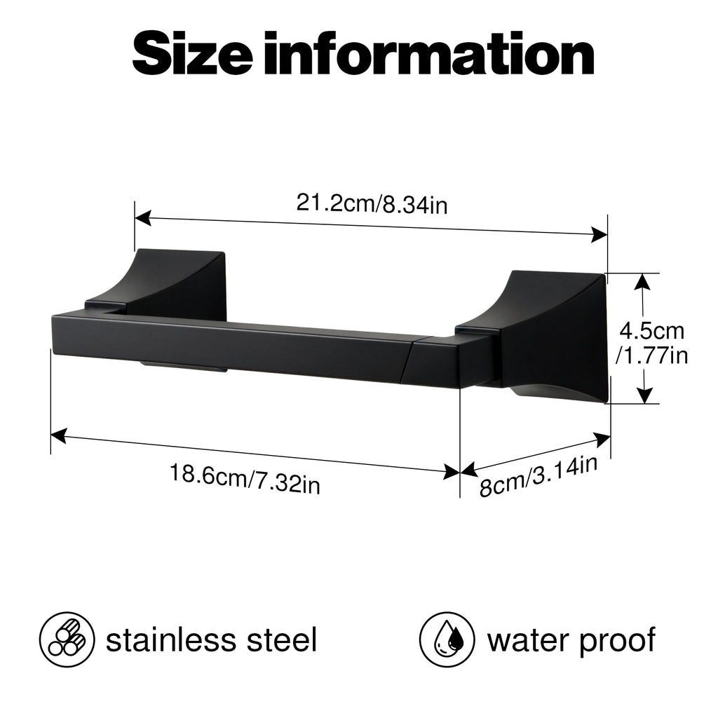 Wall Mounted Toilet Paper Holder, Modern Bathroom Tissue Roll Holder with Open End Design