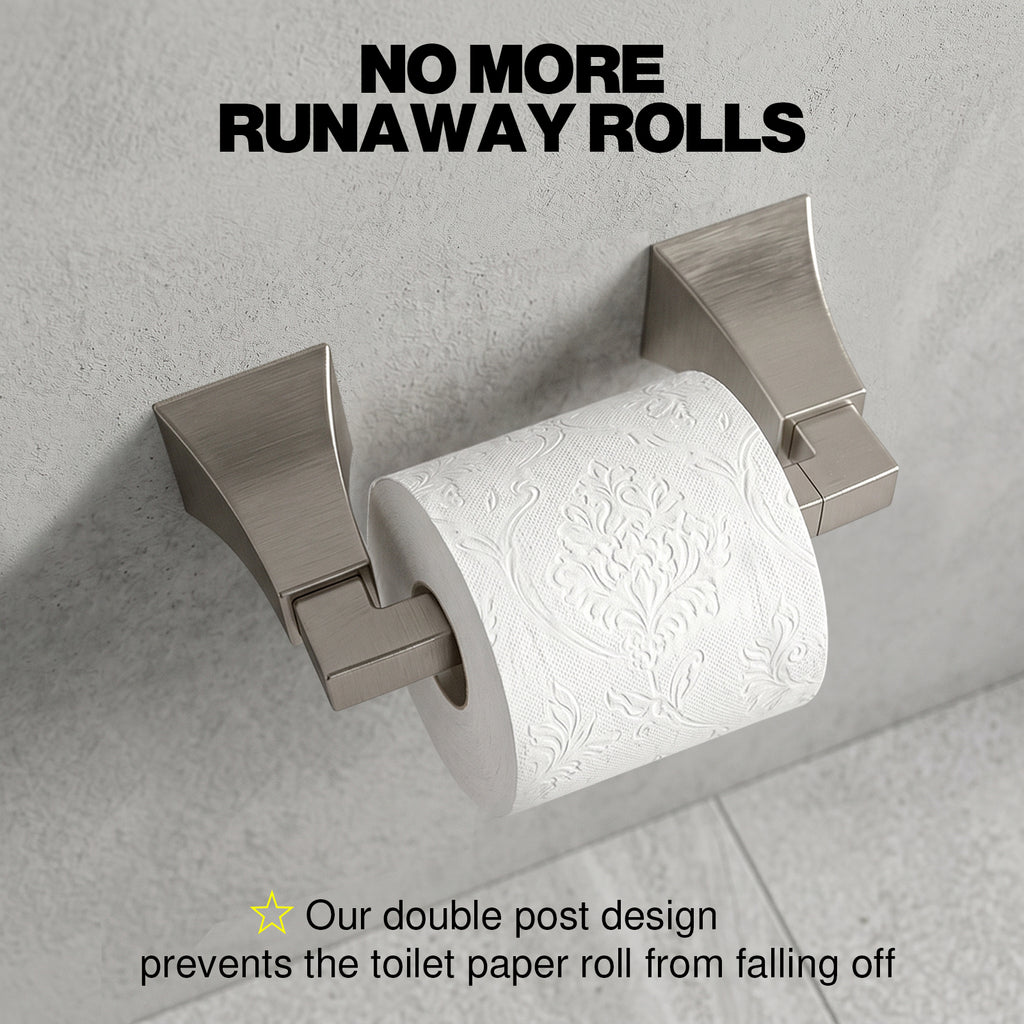 Wall Mounted Toilet Paper Holder, Modern Bathroom Tissue Roll Holder with Open End Design