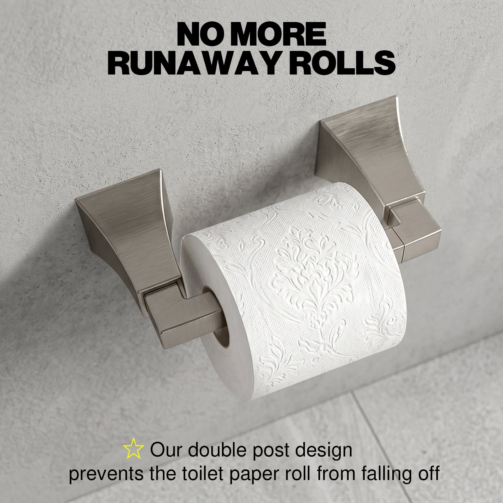 Wall Mounted Toilet Paper Holder, Modern Bathroom Tissue Roll Holder with Open End Design