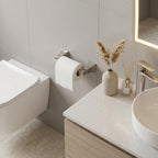 Wall Mounted Toilet Paper Holder, Modern Bathroom Tissue Roll Holder with Open End Design