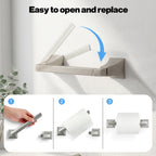 Wall Mounted Toilet Paper Holder, Modern Bathroom Tissue Roll Holder with Open End Design
