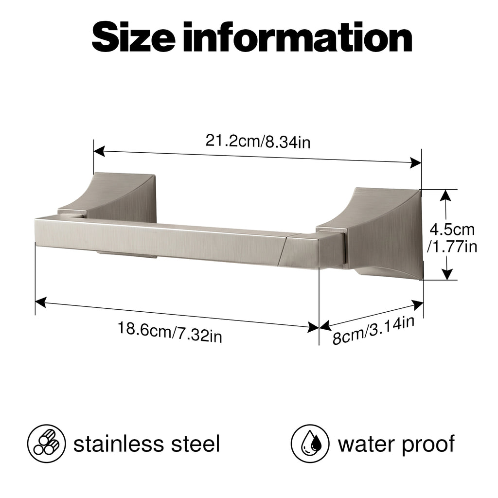 Wall Mounted Toilet Paper Holder, Modern Bathroom Tissue Roll Holder with Open End Design