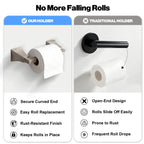 Wall Mounted Toilet Paper Holder, Modern Bathroom Tissue Roll Holder with Open End Design