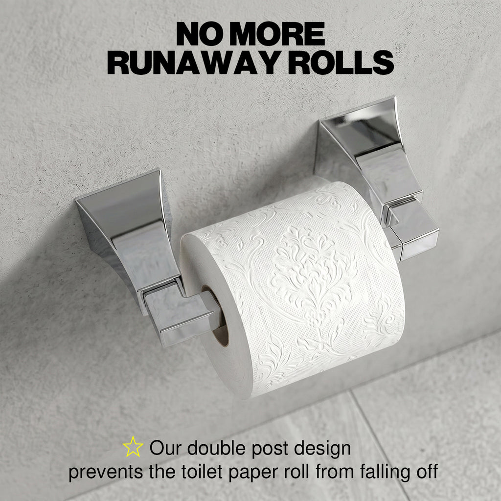Wall Mounted Toilet Paper Holder, Modern Bathroom Tissue Roll Holder with Open End Design