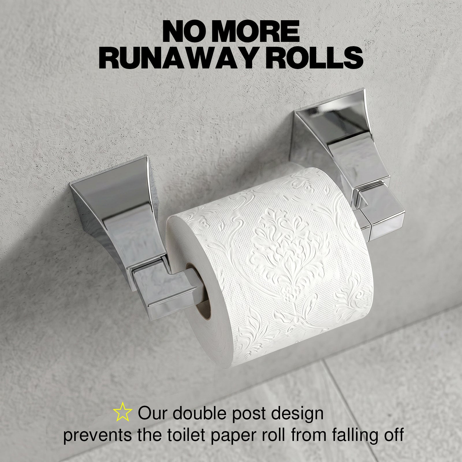 Wall Mounted Toilet Paper Holder, Modern Bathroom Tissue Roll Holder with Open End Design