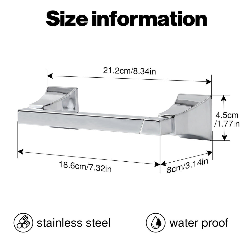 Wall Mounted Toilet Paper Holder, Modern Bathroom Tissue Roll Holder with Open End Design
