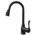 IJDD Pull Down Kitchen Faucet for Home Kitchens, Matte Black