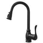 IJDD Pull Down Kitchen Faucet for Home Kitchens, Matte Black