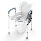 Adjustable 3-IN-1 Raised Toilet Seat with Padded Arms