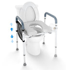 Adjustable 3-IN-1 Raised Toilet Seat with Padded Arms