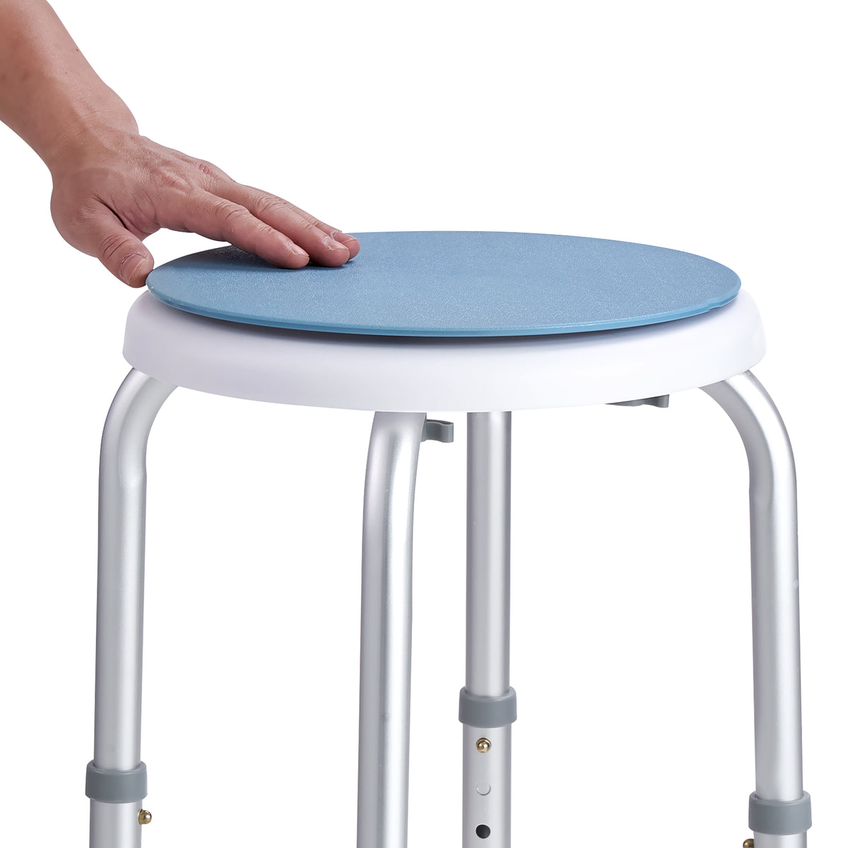 Adjustable 360° Swivel Shower Chair with Non-Slip Feet