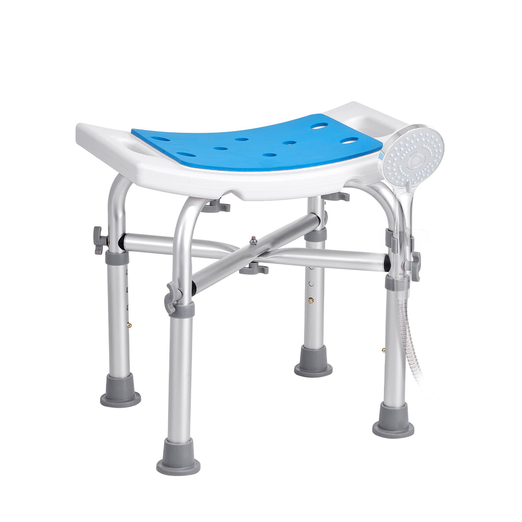 Adjustable Shower Chair with Crossbar Support