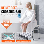 Adjustable Shower Chair with Crossbar Support