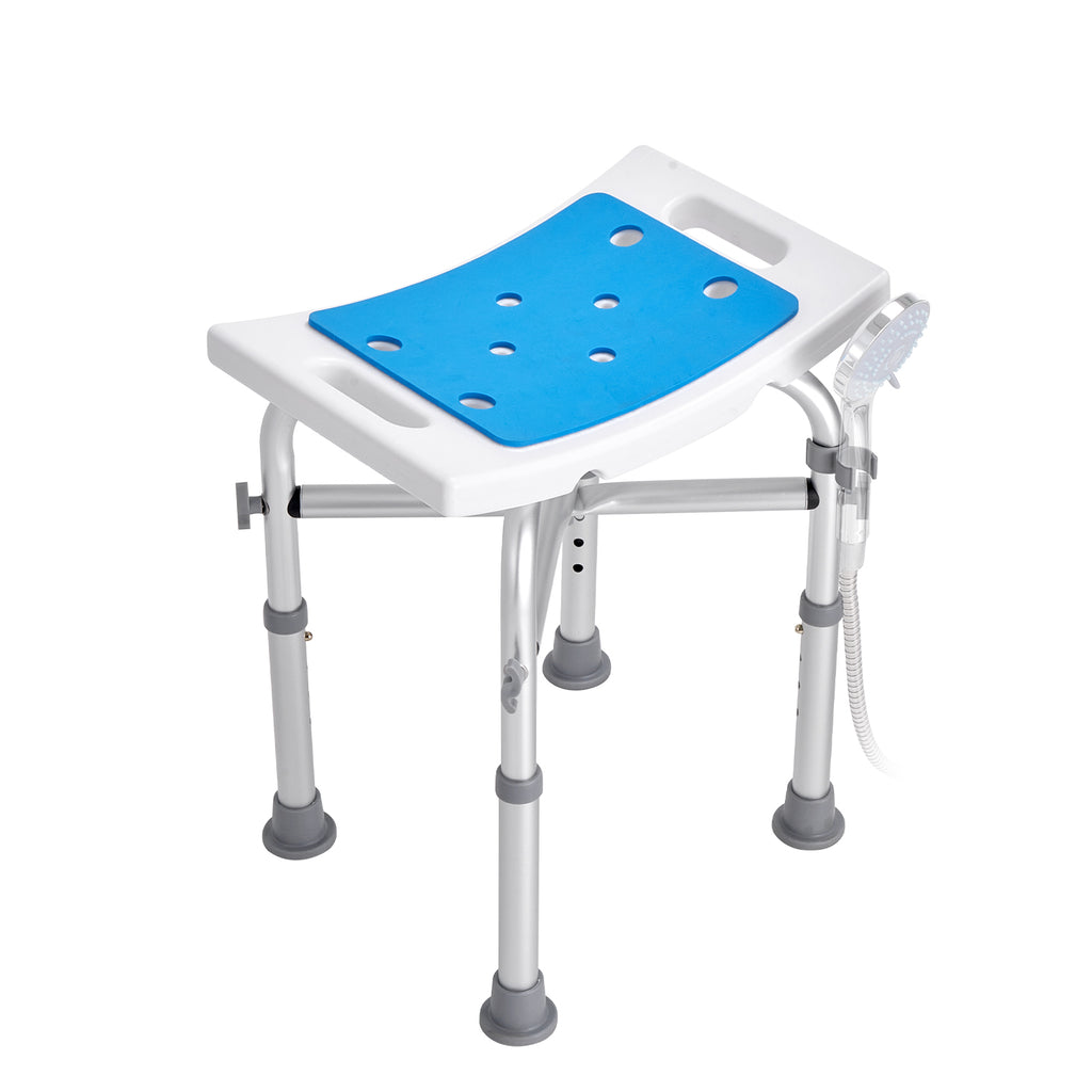 Adjustable Shower Chair with Crossbar Support