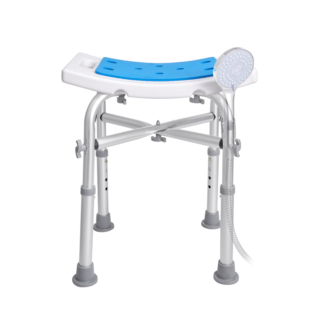 Adjustable Shower Chair with Crossbar Support