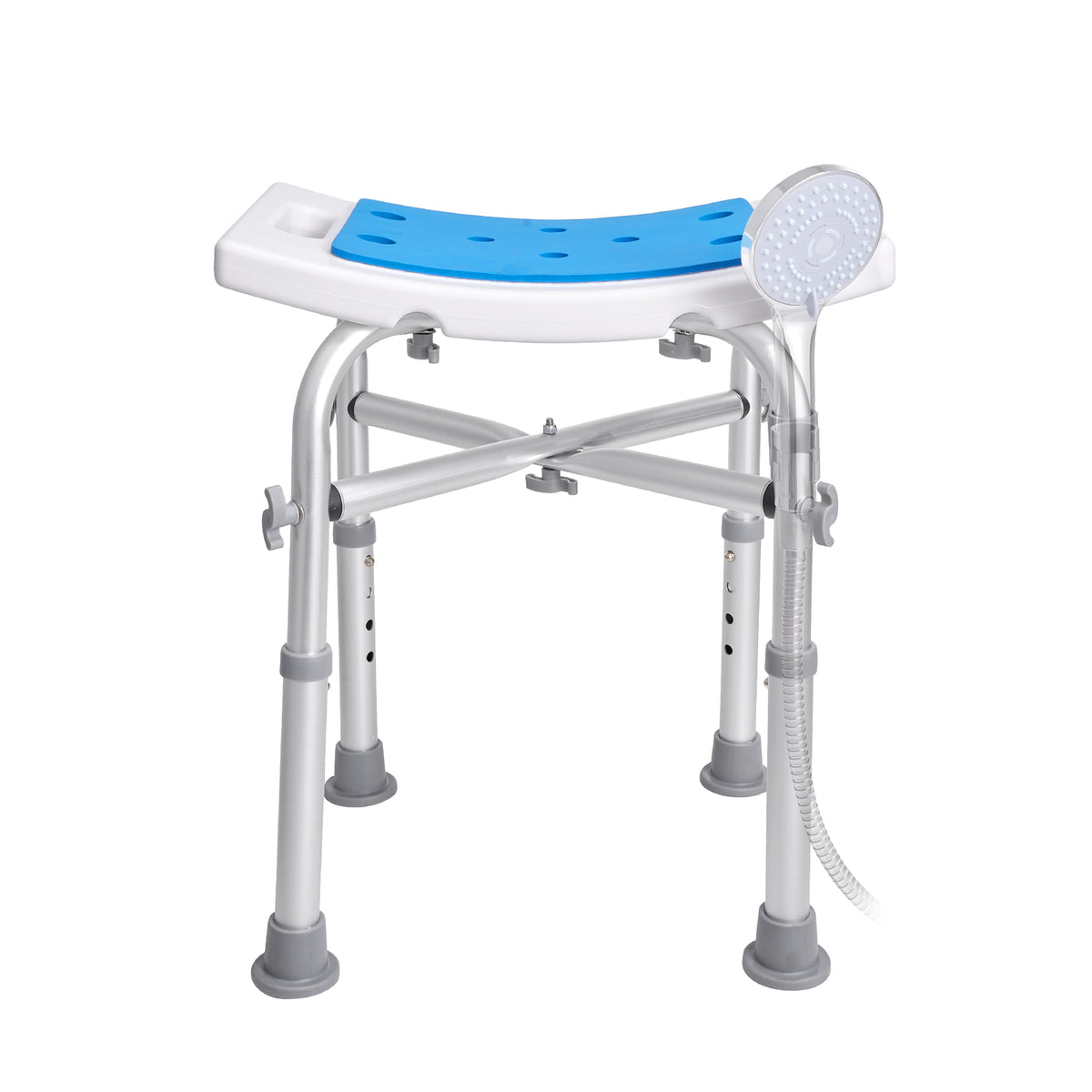Adjustable Shower Chair with Crossbar Support