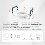 3.5-Inch Lift Raised Toilet Seat with Padded Armrests