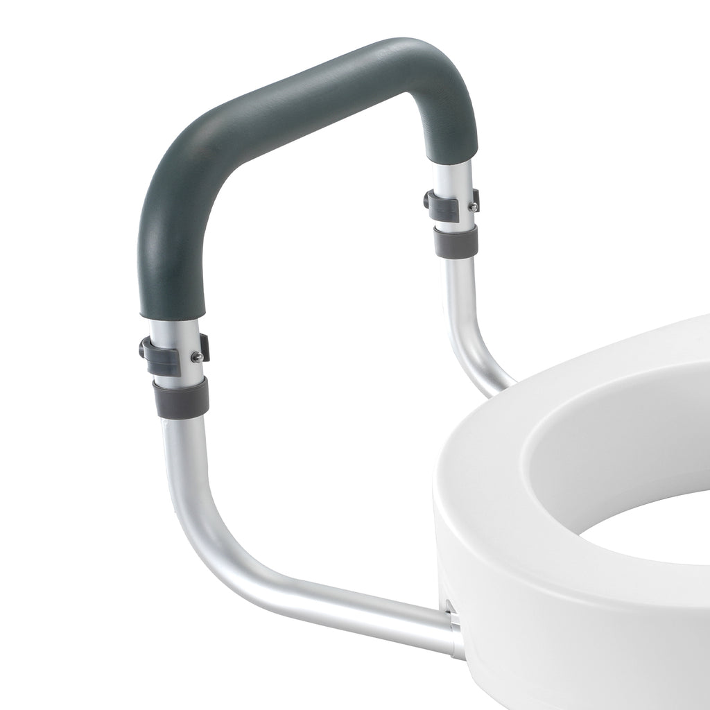 3.5-Inch Lift Raised Toilet Seat with Padded Armrests