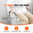 3.5-Inch Lift Raised Toilet Seat with Padded Armrests
