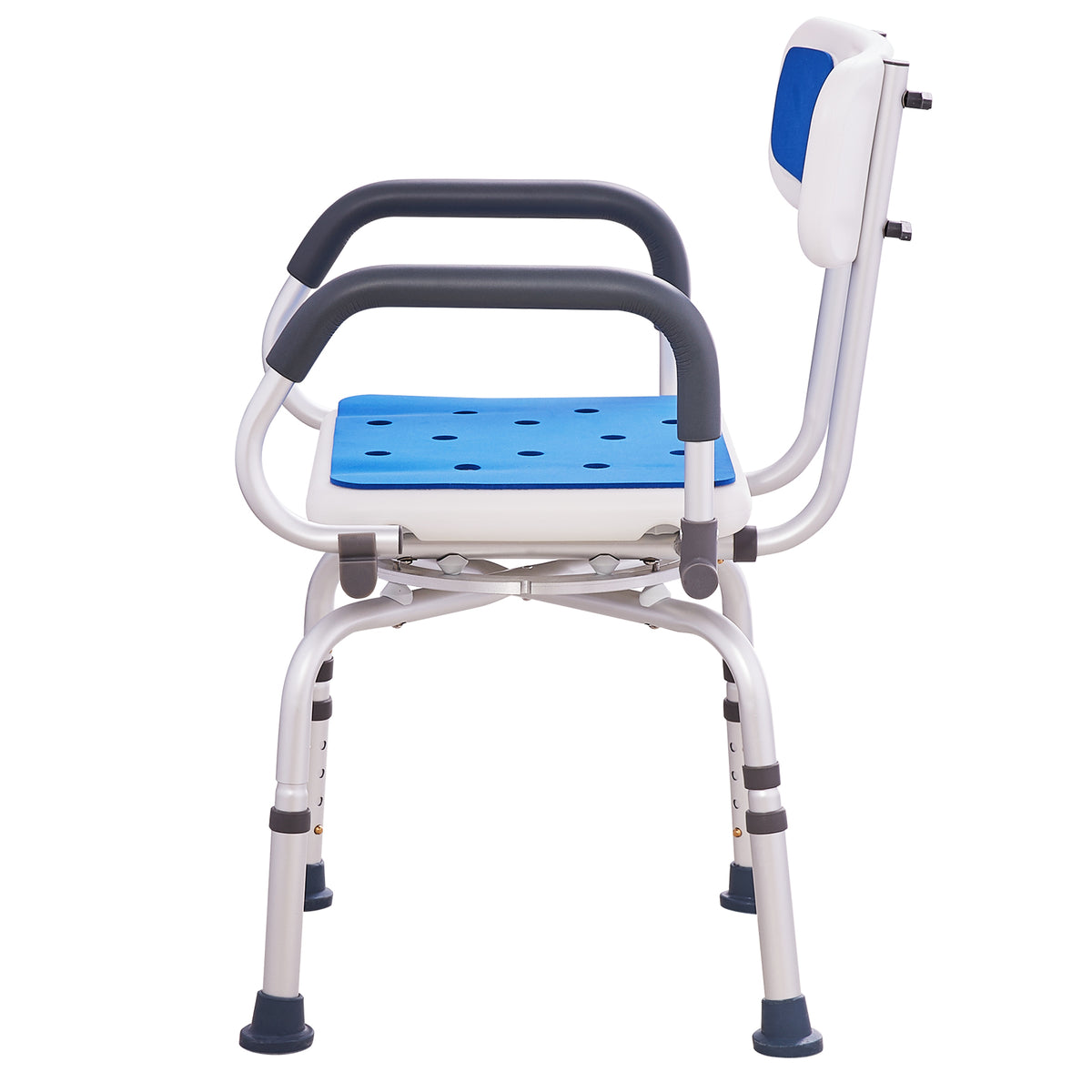 360° Swivel Adjustable Shower Chair with Pivoting Armrests