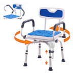 360° Swivel Adjustable Shower Chair with Pivoting Armrests