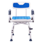 360° Swivel Adjustable Shower Chair with Pivoting Armrests