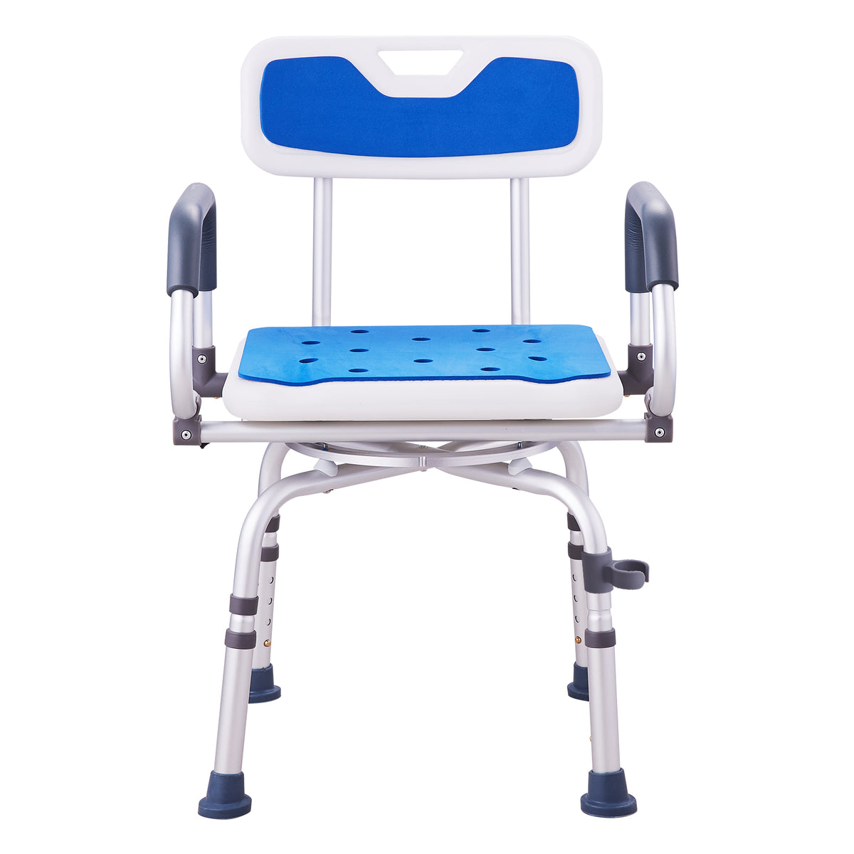 360° Swivel Adjustable Shower Chair with Pivoting Armrests