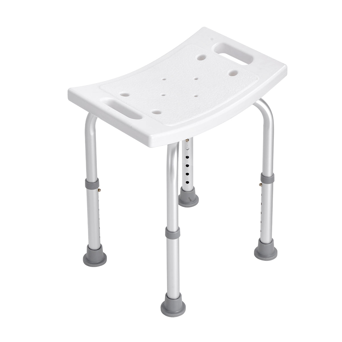 Adjustable Shower Stool with Curved Seat & Integrated Grips