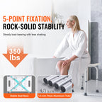 Adjustable Shower Stool with Curved Seat & Integrated Grips