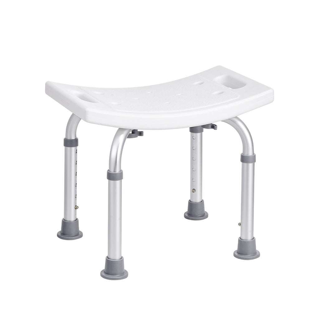 Adjustable Shower Stool with Curved Seat & Integrated Grips